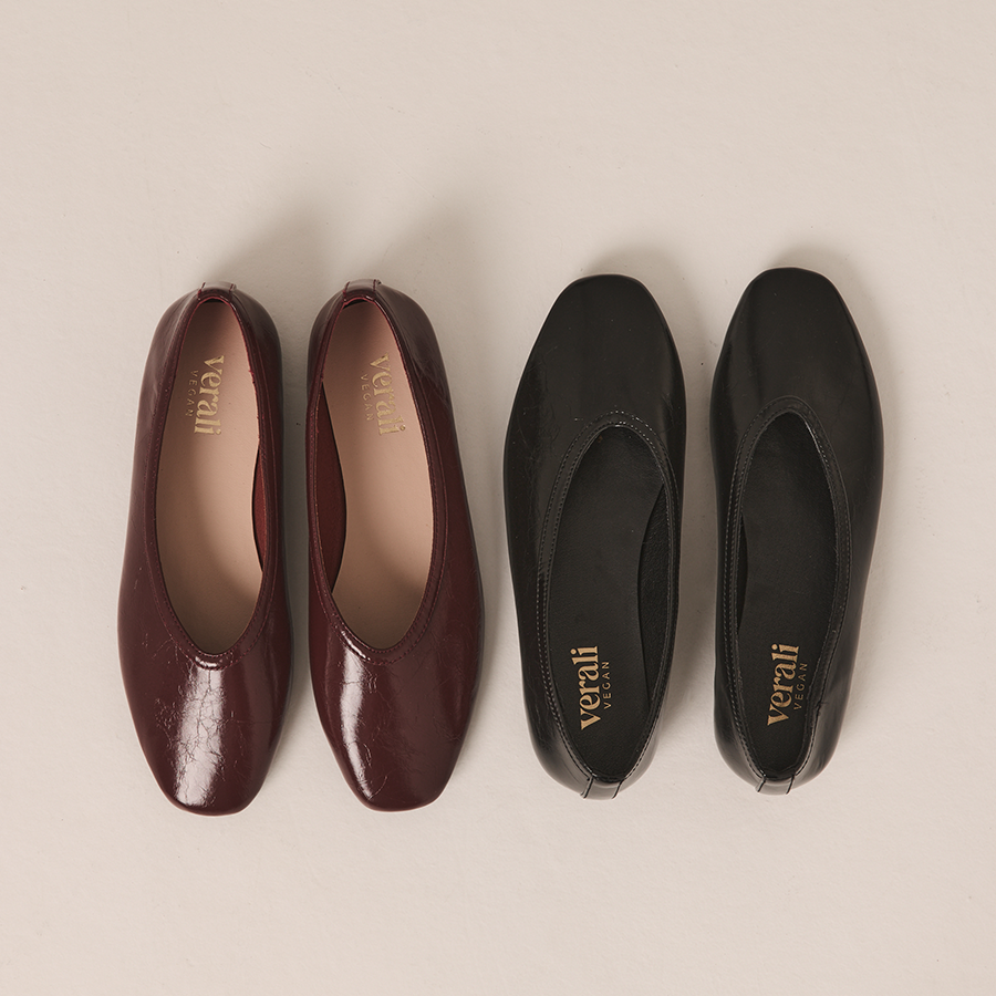 Euphoria Ballet Flats - Black Crinkle