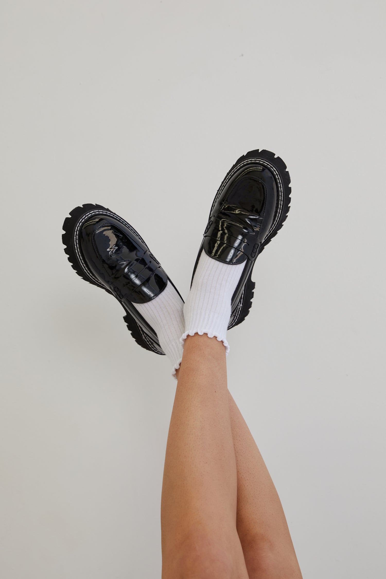 Neo Chunky Loafers - Black Patent