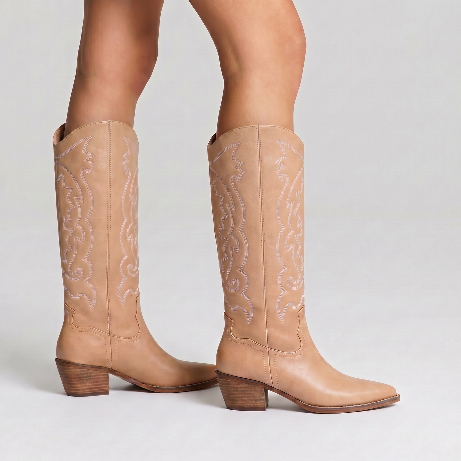 Bentley Cowboy Boots - Biscuit