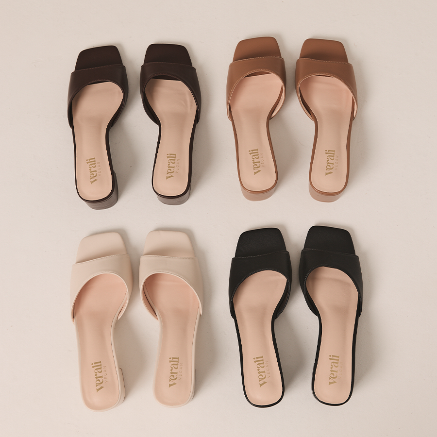 Wednesday Block Heel Mules - Bone White