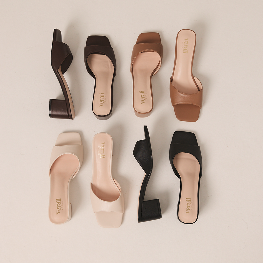 Wednesday Block Heel Mules - Chocolate Brown
