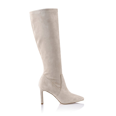 Grey boots long on sale