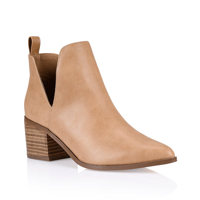 Tan cut out ankle boots hotsell