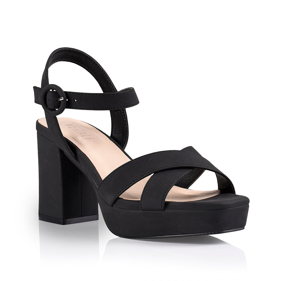 Heppell Platform Heels - Black Nubuck