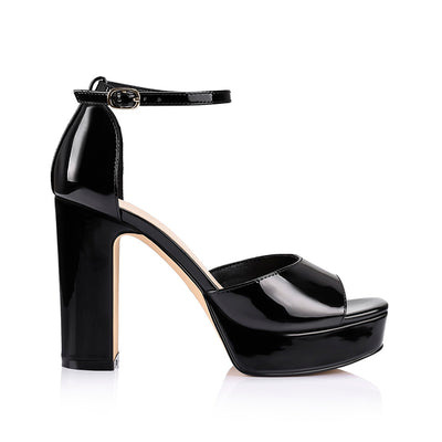 India Platform Heels Black Patent Verali Shoes