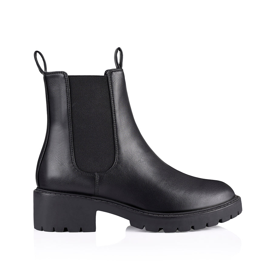 Jalapeno Chelsea Combat Boots  - Black Smooth