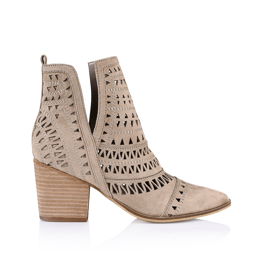 Karina Cutout Ankle Boots - Taupe