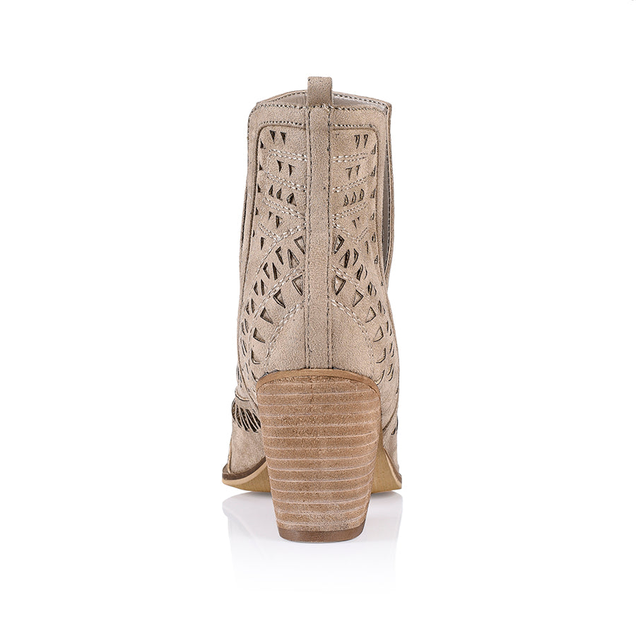 Karina Cutout Ankle Boots Taupe Micro Verali Shoes