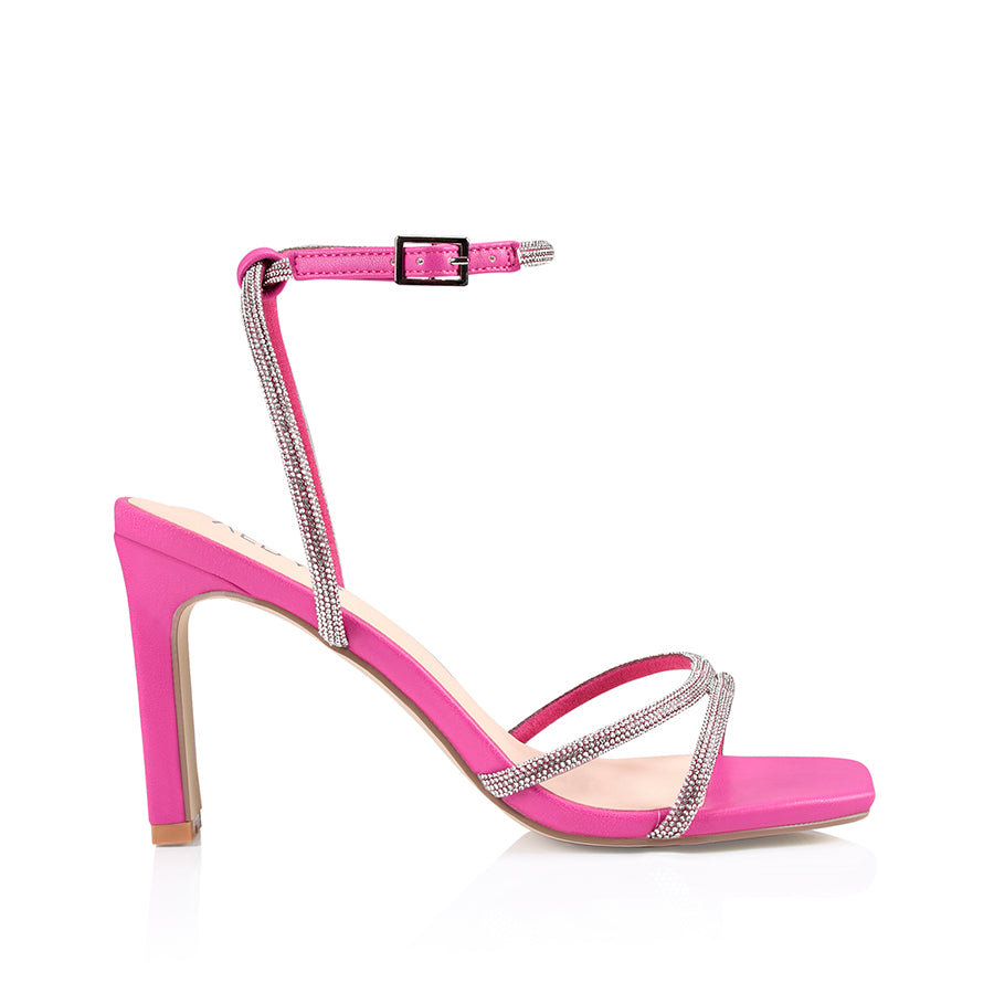 Kian Block Heel Sandals - Hot Pink Smooth