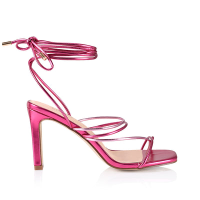 Killer Strappy Heels Pink Metallic Verali Shoes