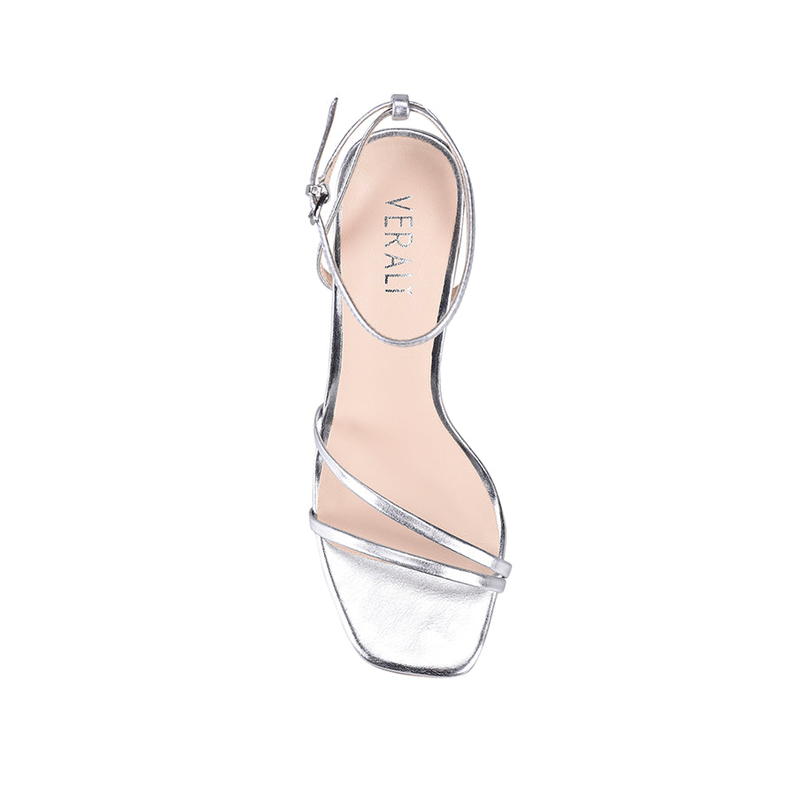 Kimmy Slim Silver Strappy Heels Verali Shoes