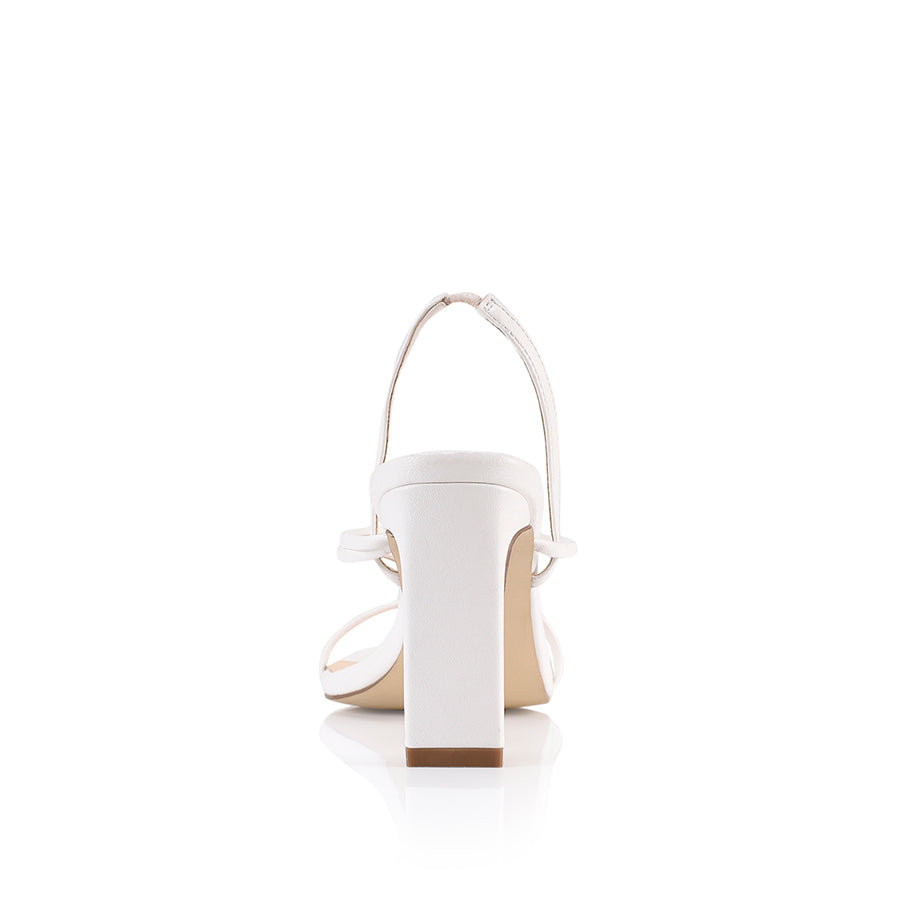 King Slim Strappy Heel - White Smooth