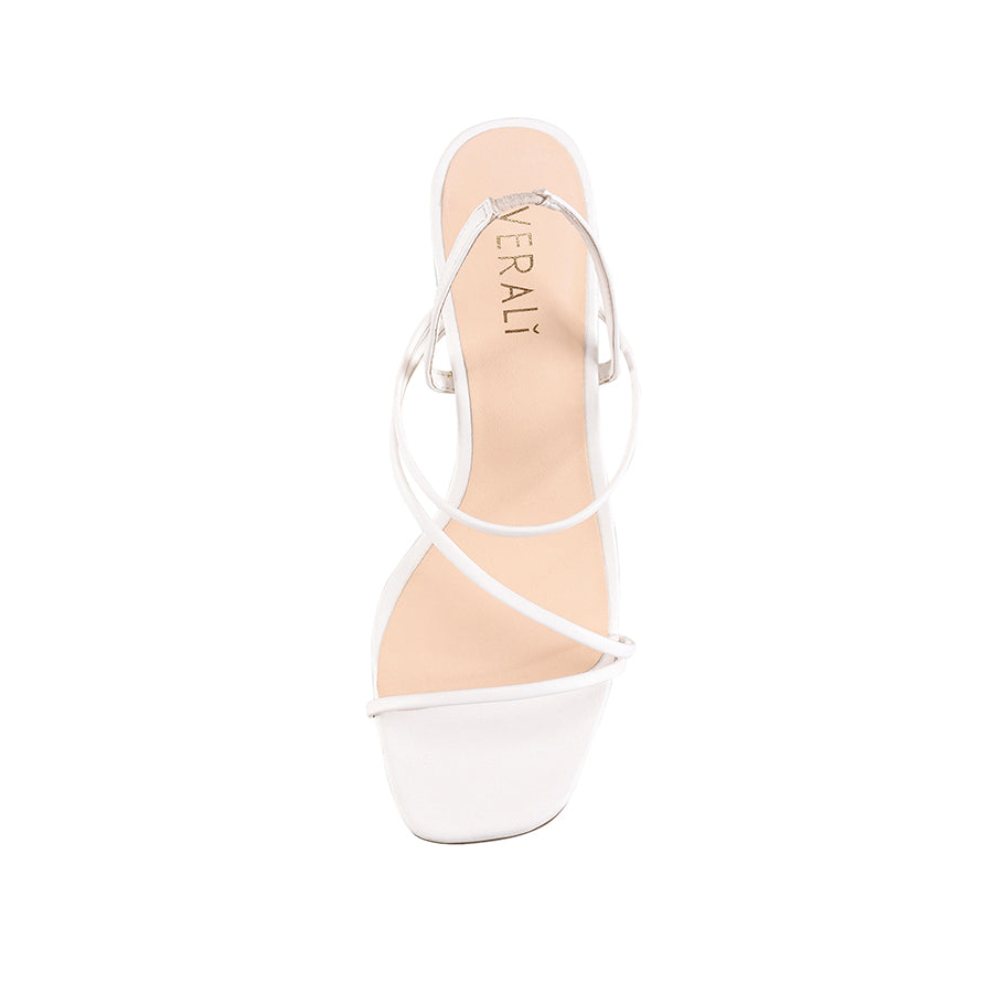King Slim Strappy Heel - White Smooth