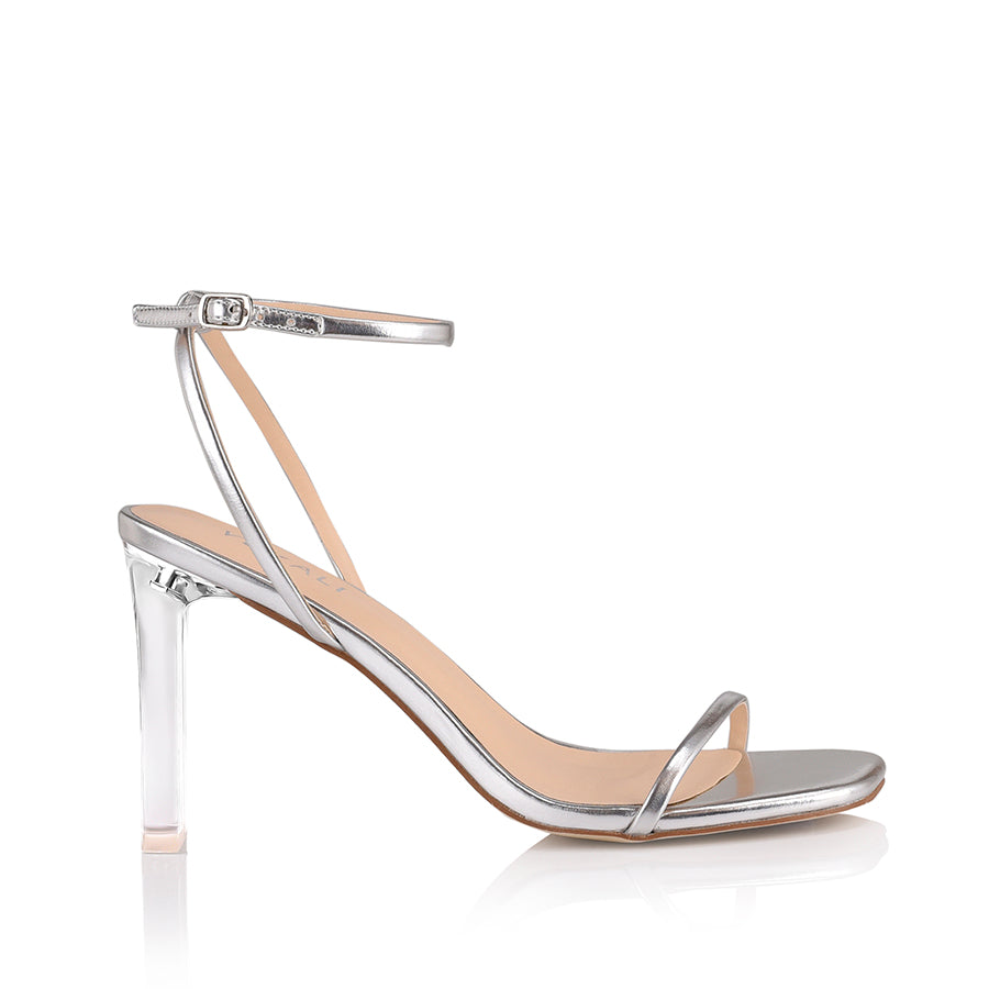 Kirabo Clear Heels - Silver Smooth