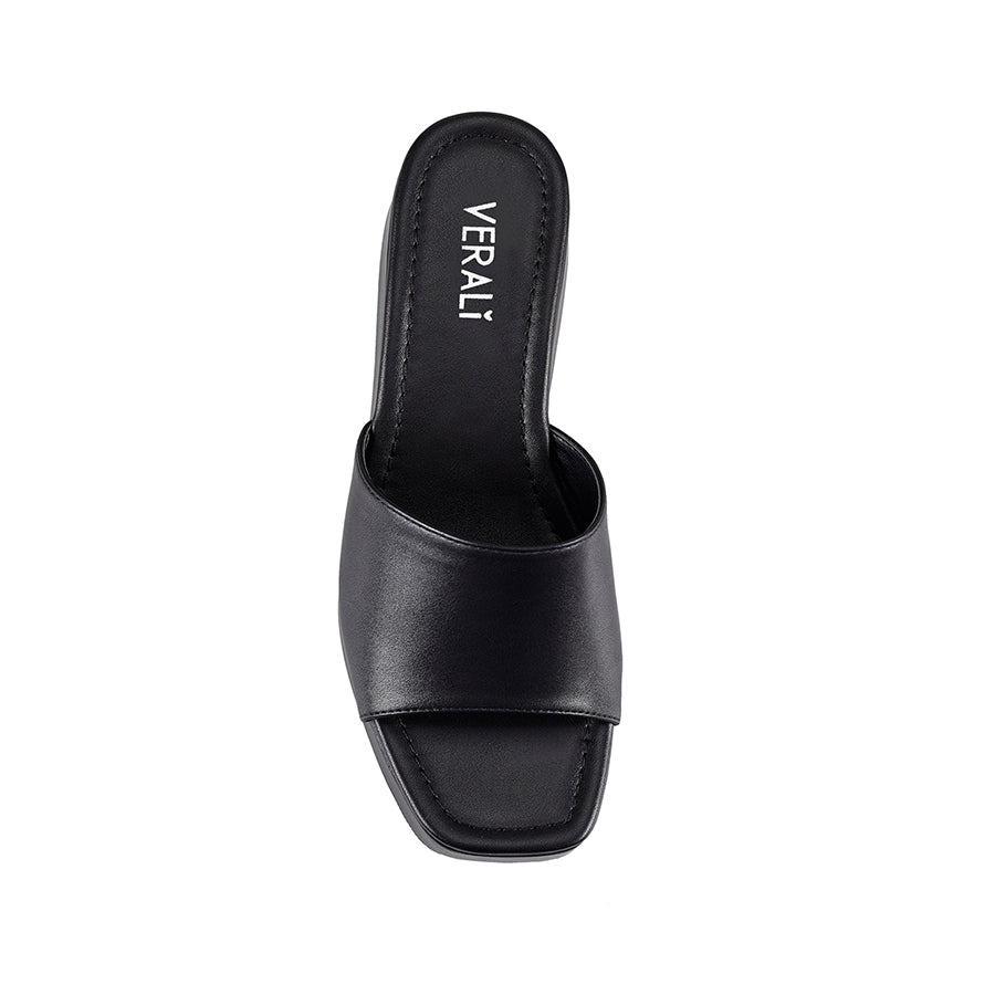 Millie Flatform Slides Black Smooth Verali Shoes