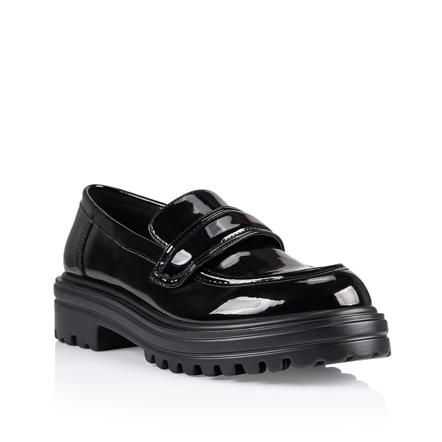 Moss Chunky Loafers - Black Patent