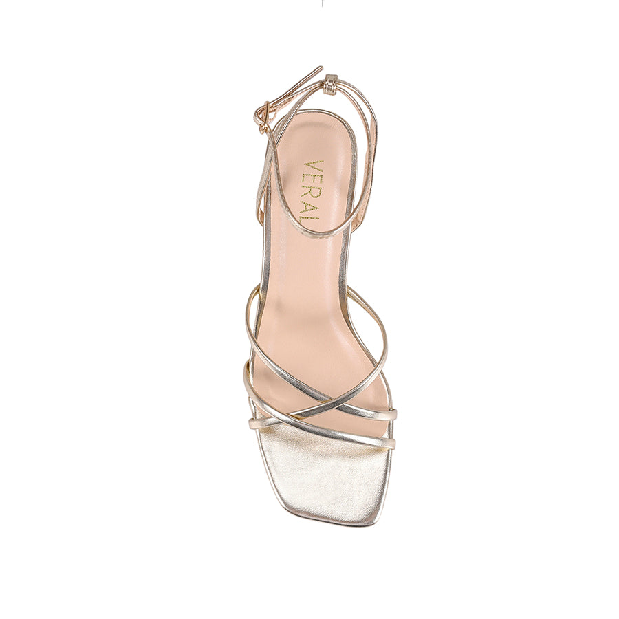 Nakita Block Heel Sandals - Champagne Metallic