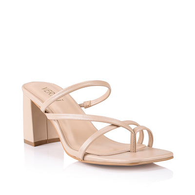 Closed toe block heels nude best sale