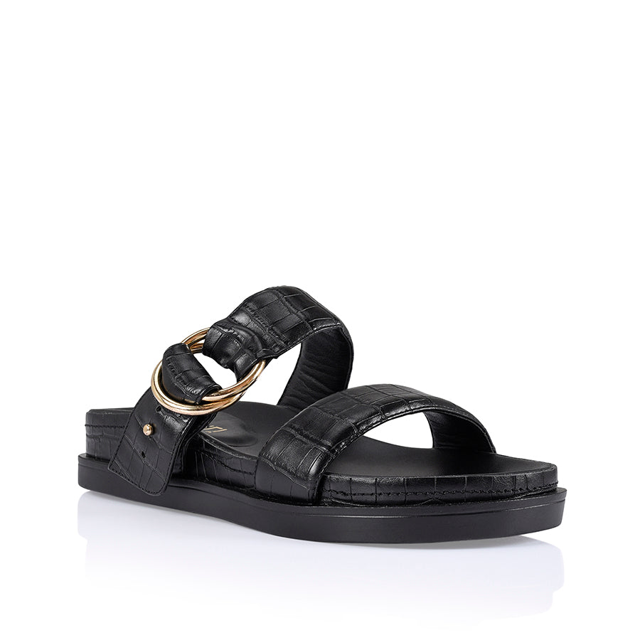 Oslo Chunky Slides - Black – Verali Shoes