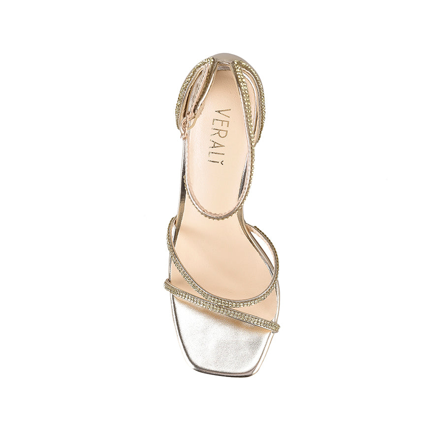 Ormond Champagne Metallic Diamante Heels | Verali Shoes