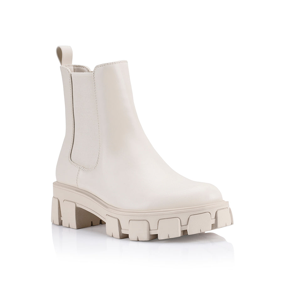 Raven Chelsea Combat Boots - Bone