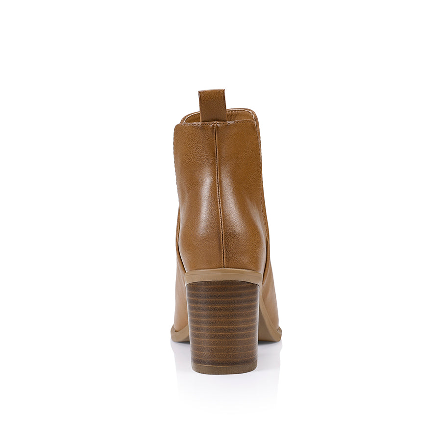 Santana Cut Out Ankle Boots Tan Softee Verali Shoes
