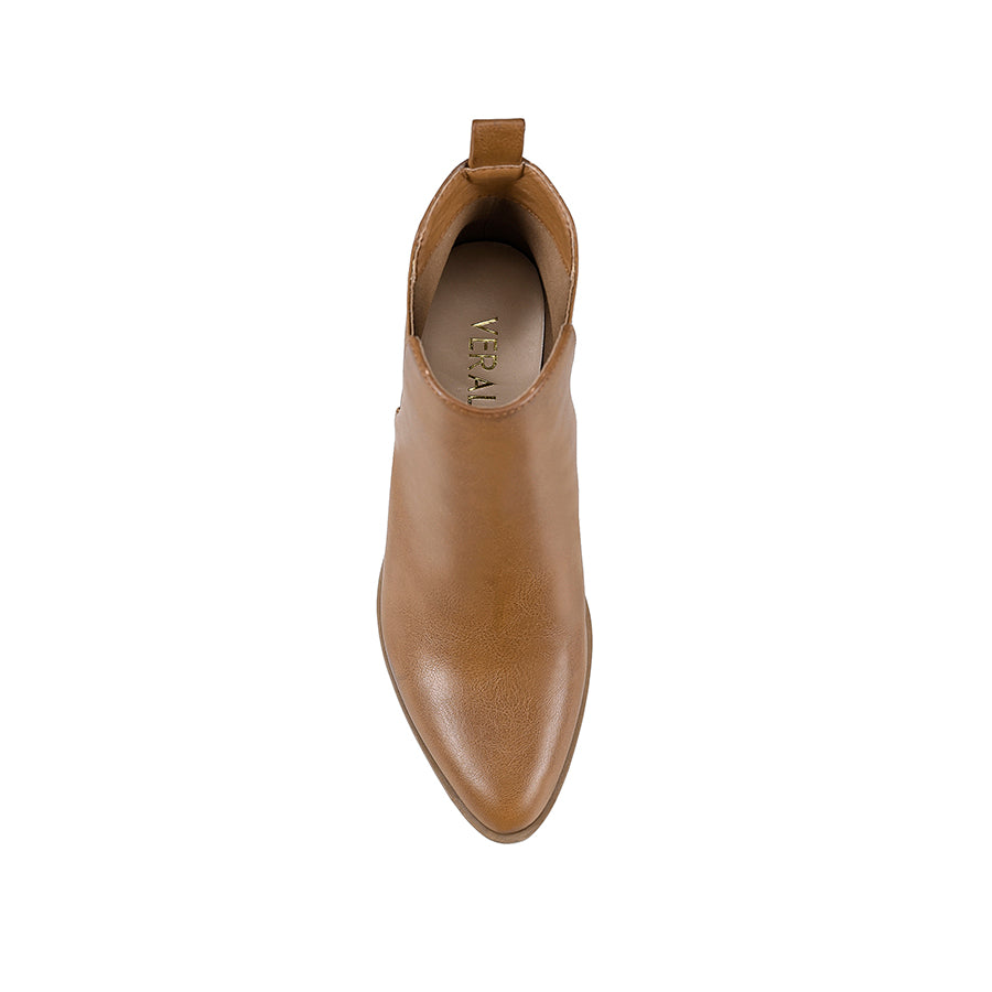 Tan cut out ankle boots top