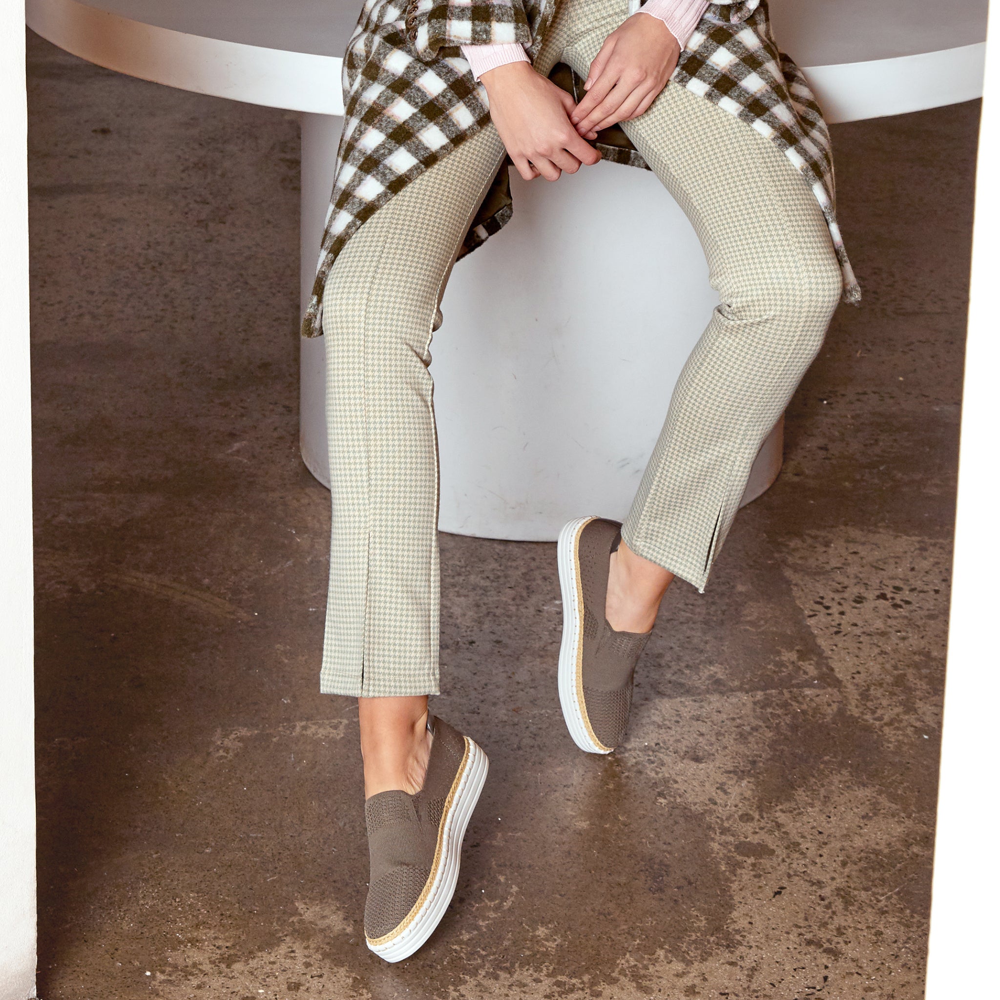 Khaki Sneakers Khaki Slip On Sneakers Verali Shoes