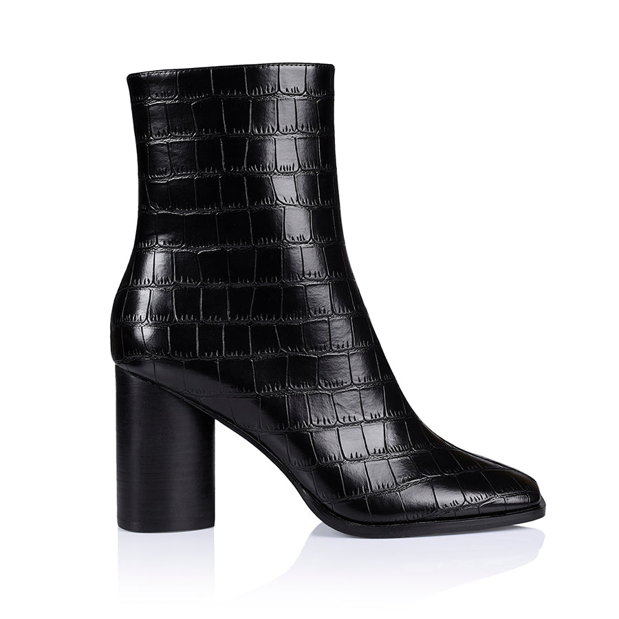 Wendell Ankle Boots - Black Croc