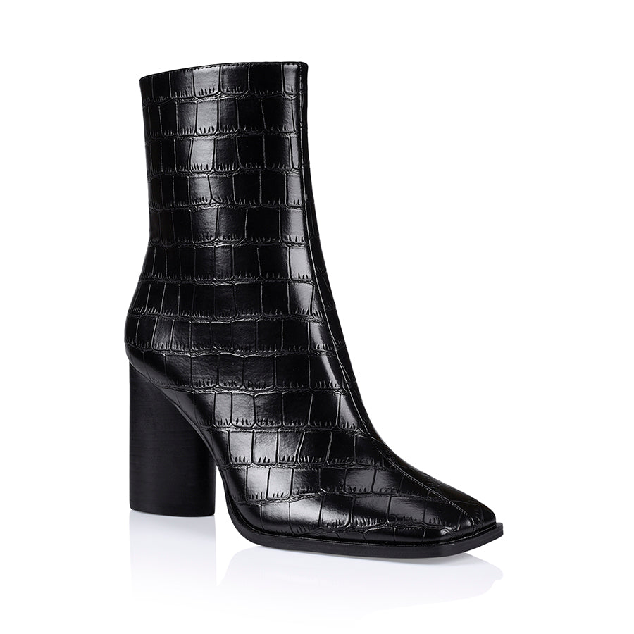 Wendell Ankle Boots - Black Croc