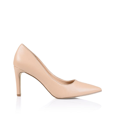 Patent nude top court shoes