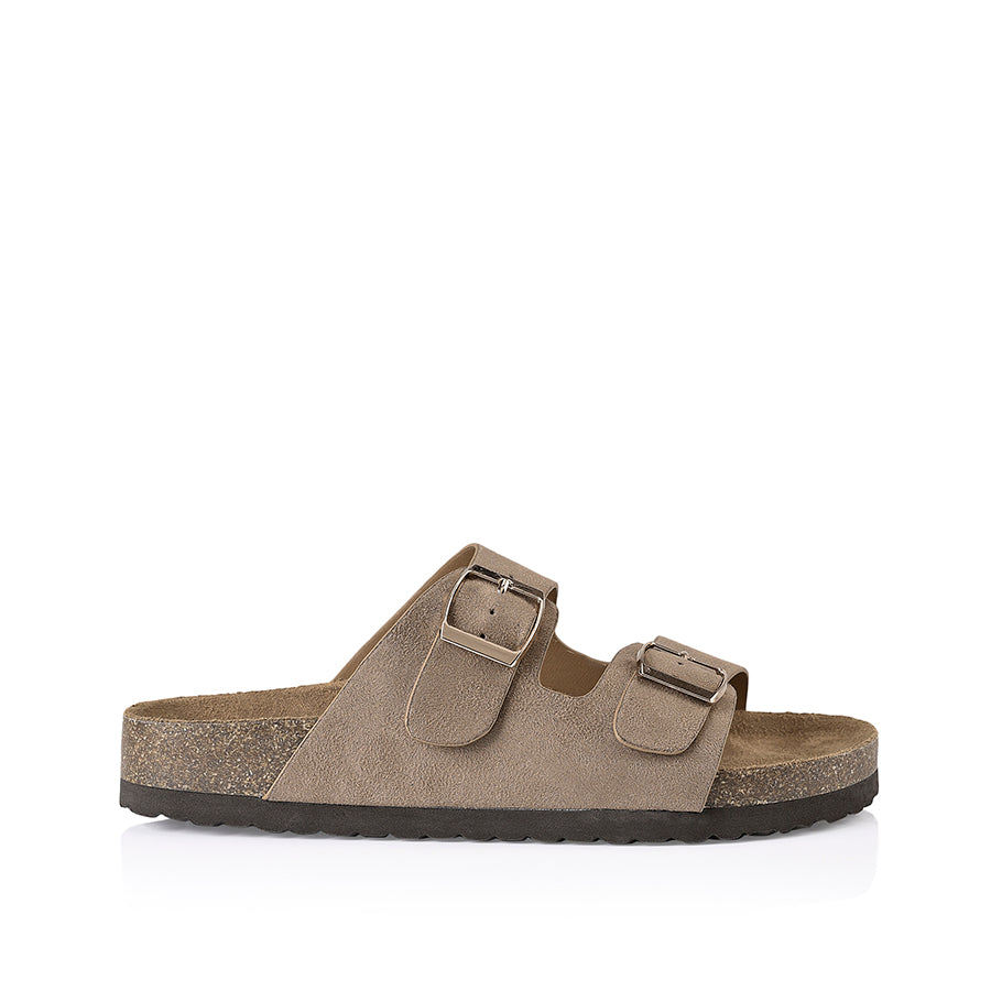 Xylo Footbed Slides - Taupe Micro